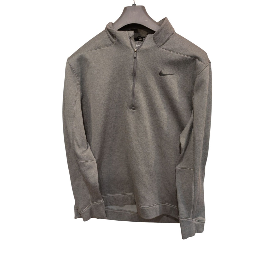 Nike Golf 1/4 Zip Grey Pullover Fleece Lined Golfing‎ Shirt Sweatshirt Golf